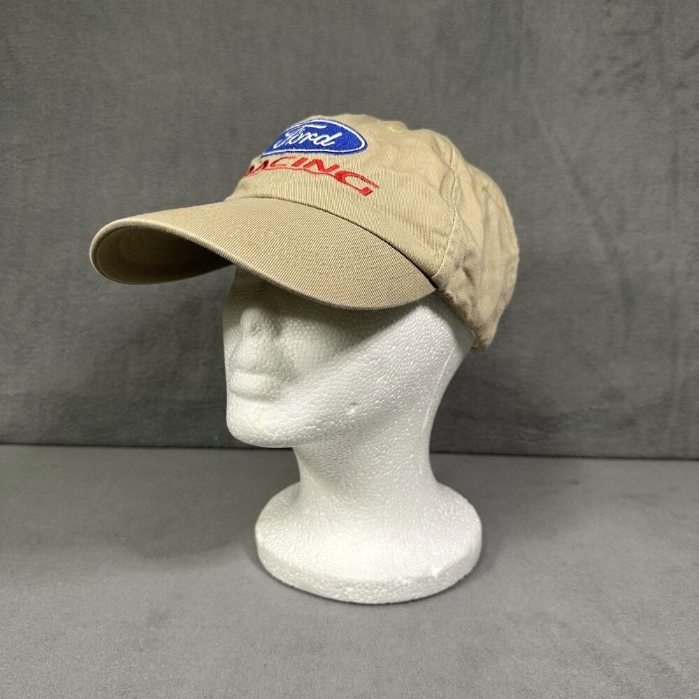 Ford Racing Sport Service Hat Tan Khaki Adjustable Strap Baseball Cap